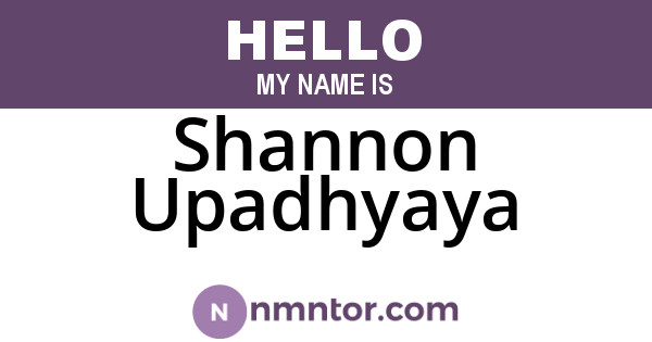 Shannon Upadhyaya
