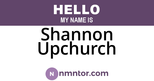 Shannon Upchurch