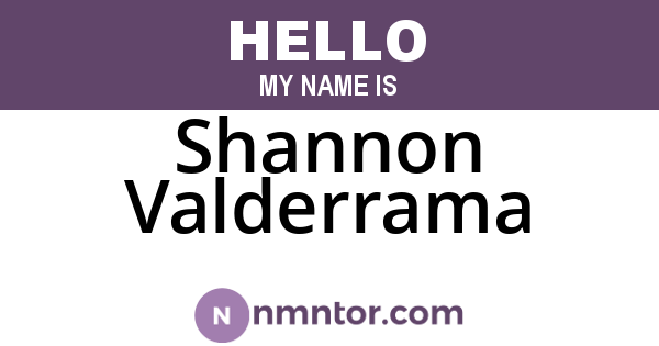 Shannon Valderrama