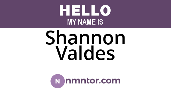Shannon Valdes