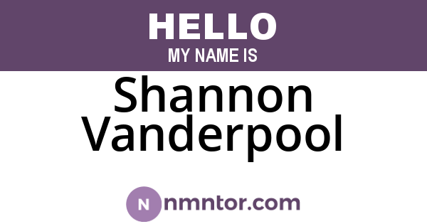 Shannon Vanderpool
