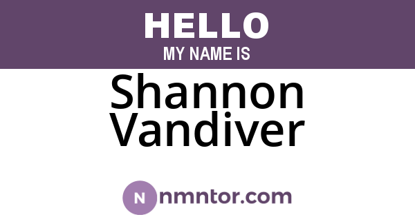 Shannon Vandiver