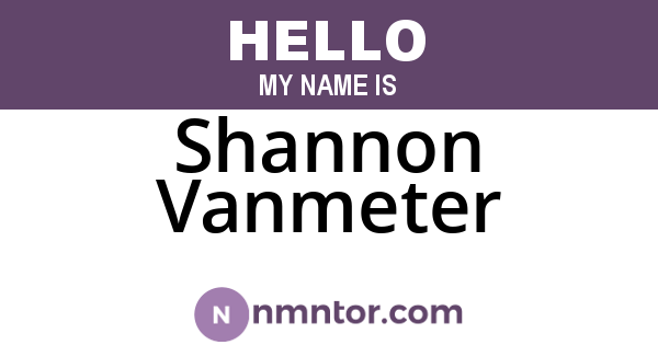 Shannon Vanmeter