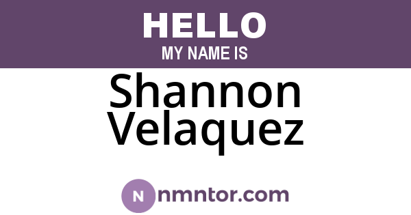 Shannon Velaquez