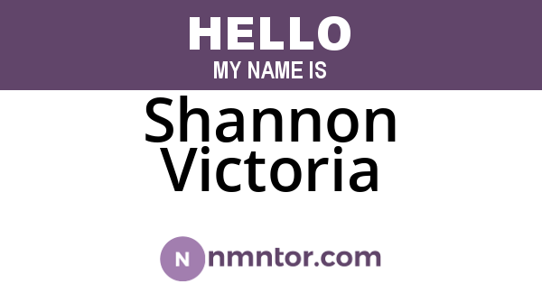 Shannon Victoria