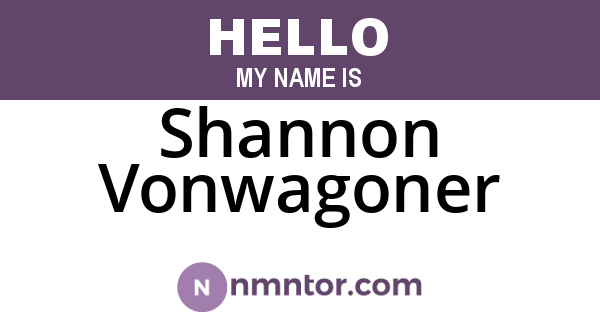 Shannon Vonwagoner