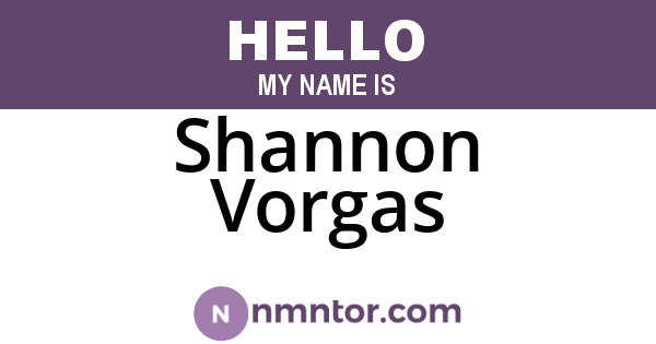 Shannon Vorgas