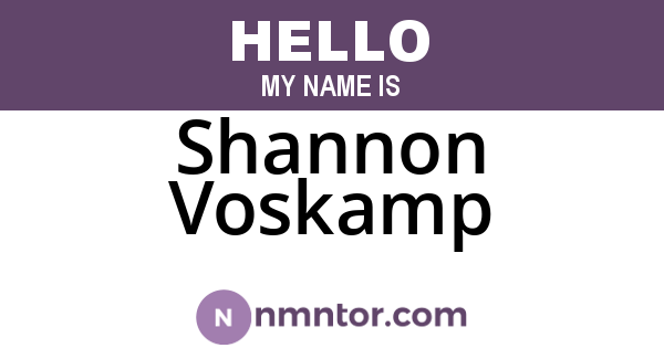 Shannon Voskamp