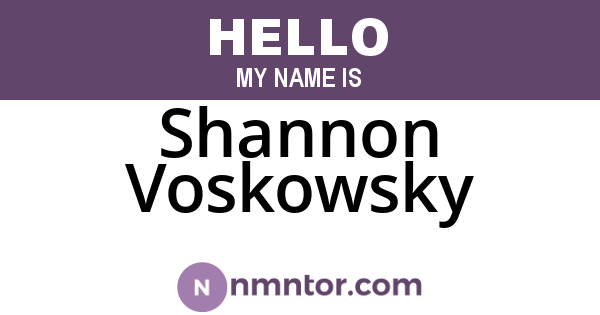 Shannon Voskowsky