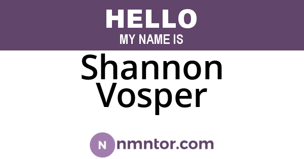 Shannon Vosper