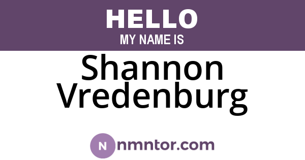 Shannon Vredenburg