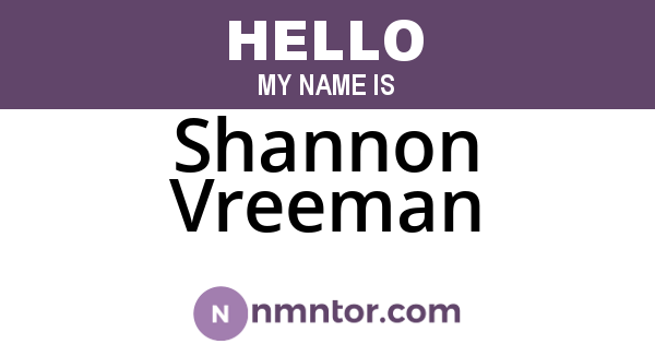 Shannon Vreeman