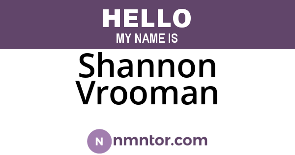 Shannon Vrooman