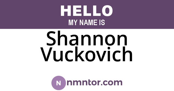 Shannon Vuckovich