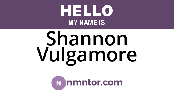 Shannon Vulgamore