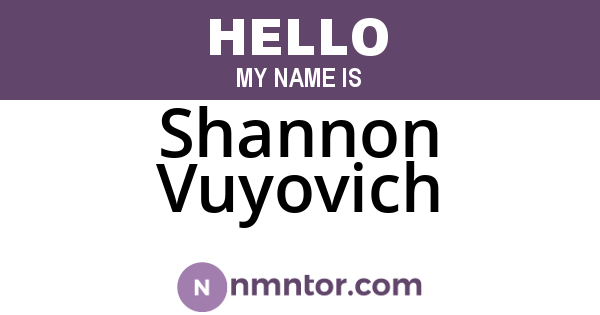 Shannon Vuyovich