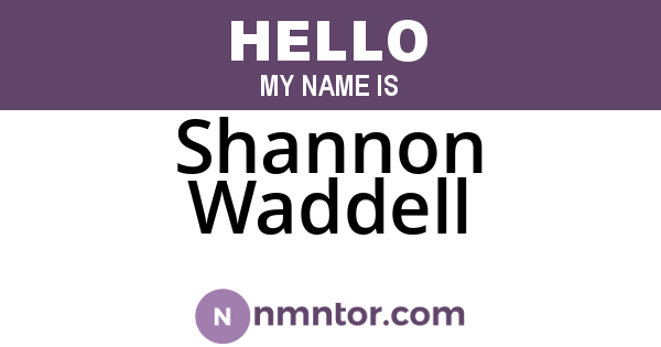 Shannon Waddell