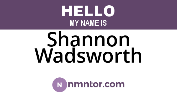 Shannon Wadsworth