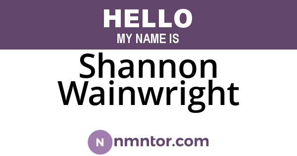 Shannon Wainwright