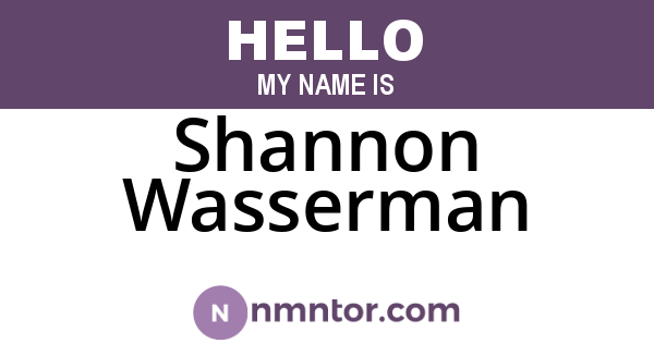 Shannon Wasserman