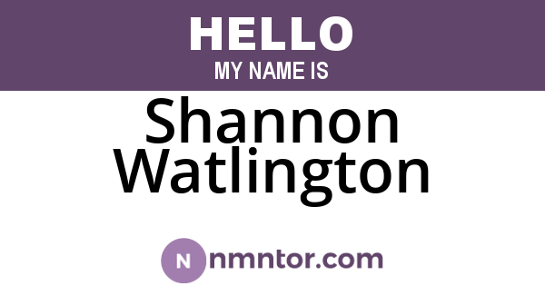 Shannon Watlington