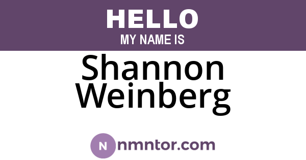 Shannon Weinberg