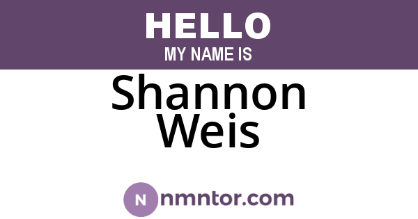 Shannon Weis