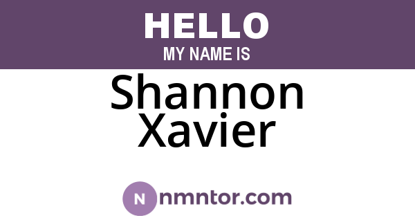 Shannon Xavier