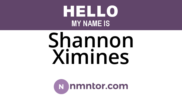 Shannon Ximines