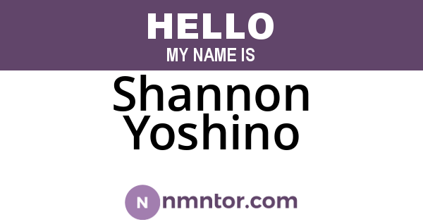 Shannon Yoshino