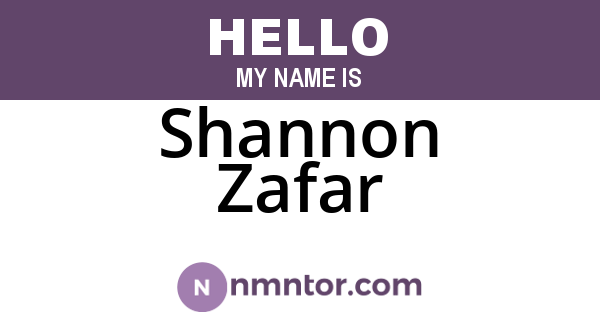 Shannon Zafar