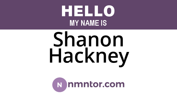 Shanon Hackney