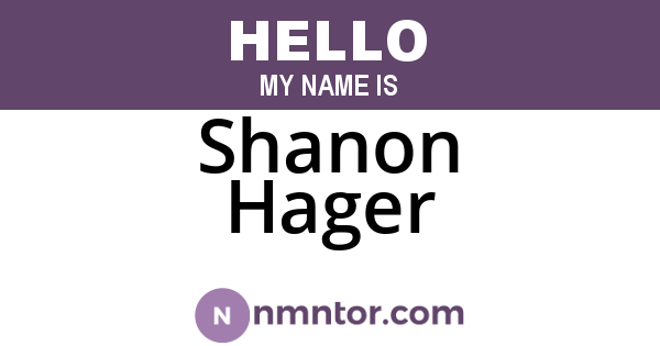 Shanon Hager