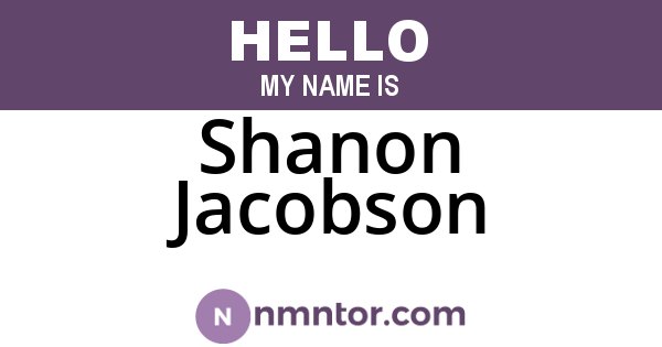 Shanon Jacobson