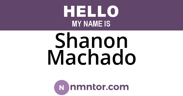 Shanon Machado