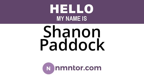 Shanon Paddock