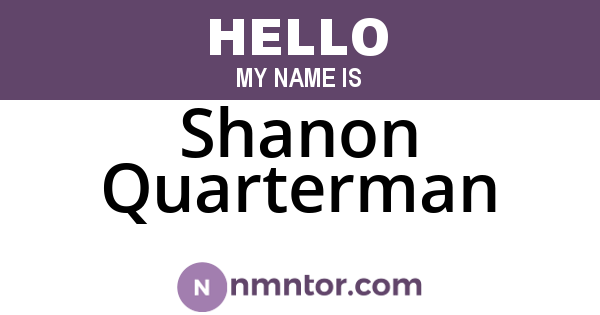 Shanon Quarterman