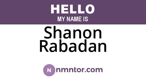 Shanon Rabadan