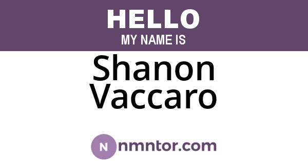 Shanon Vaccaro