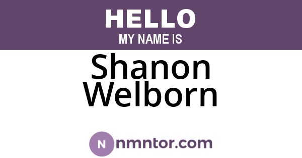 Shanon Welborn