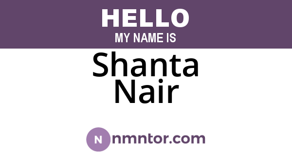 Shanta Nair