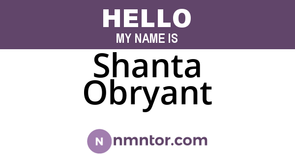 Shanta Obryant