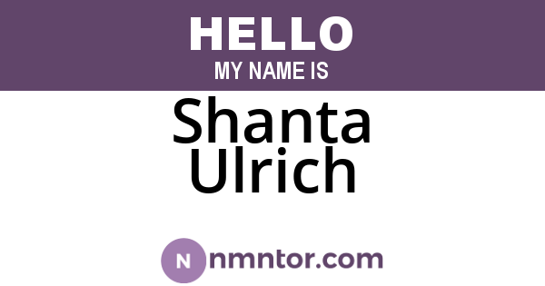 Shanta Ulrich