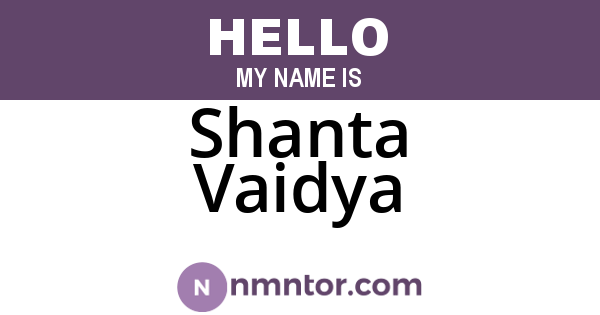 Shanta Vaidya