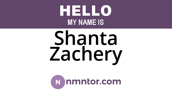 Shanta Zachery