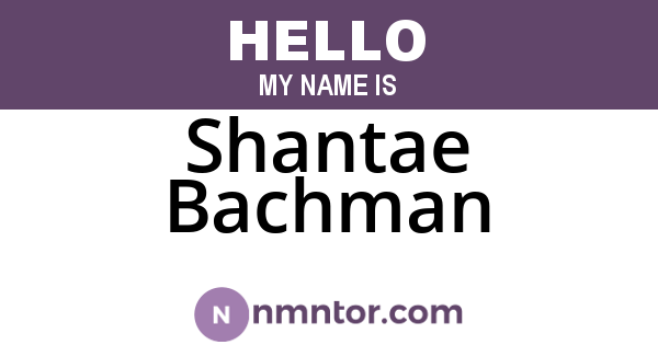 Shantae Bachman