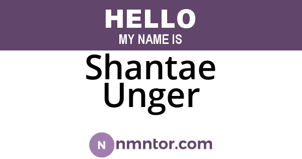 Shantae Unger