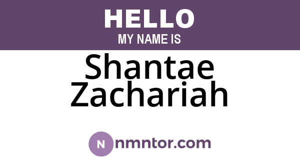 Shantae Zachariah