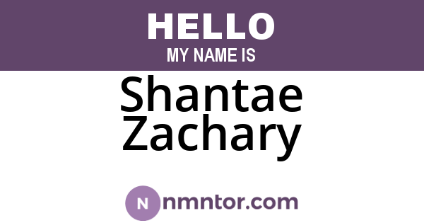 Shantae Zachary