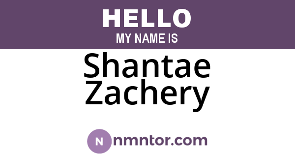 Shantae Zachery